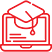 Laptop icon with a graduation hat Image