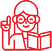 Teacher holding book icon Image